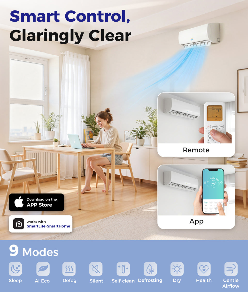 Oylus OAS-01 18,000 BTU Wall-Mounted Split AC | 230V, SEER 20 | White